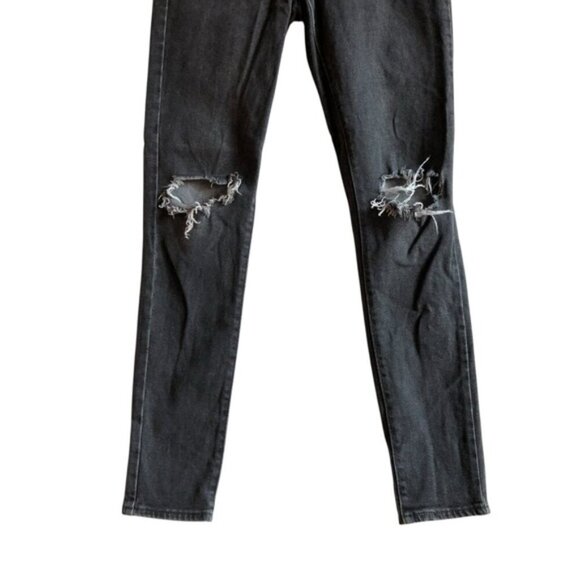 Levi’s 711 Skinny Black Ripped Denim Jeans 28 Distressed - Picture 4 of 14